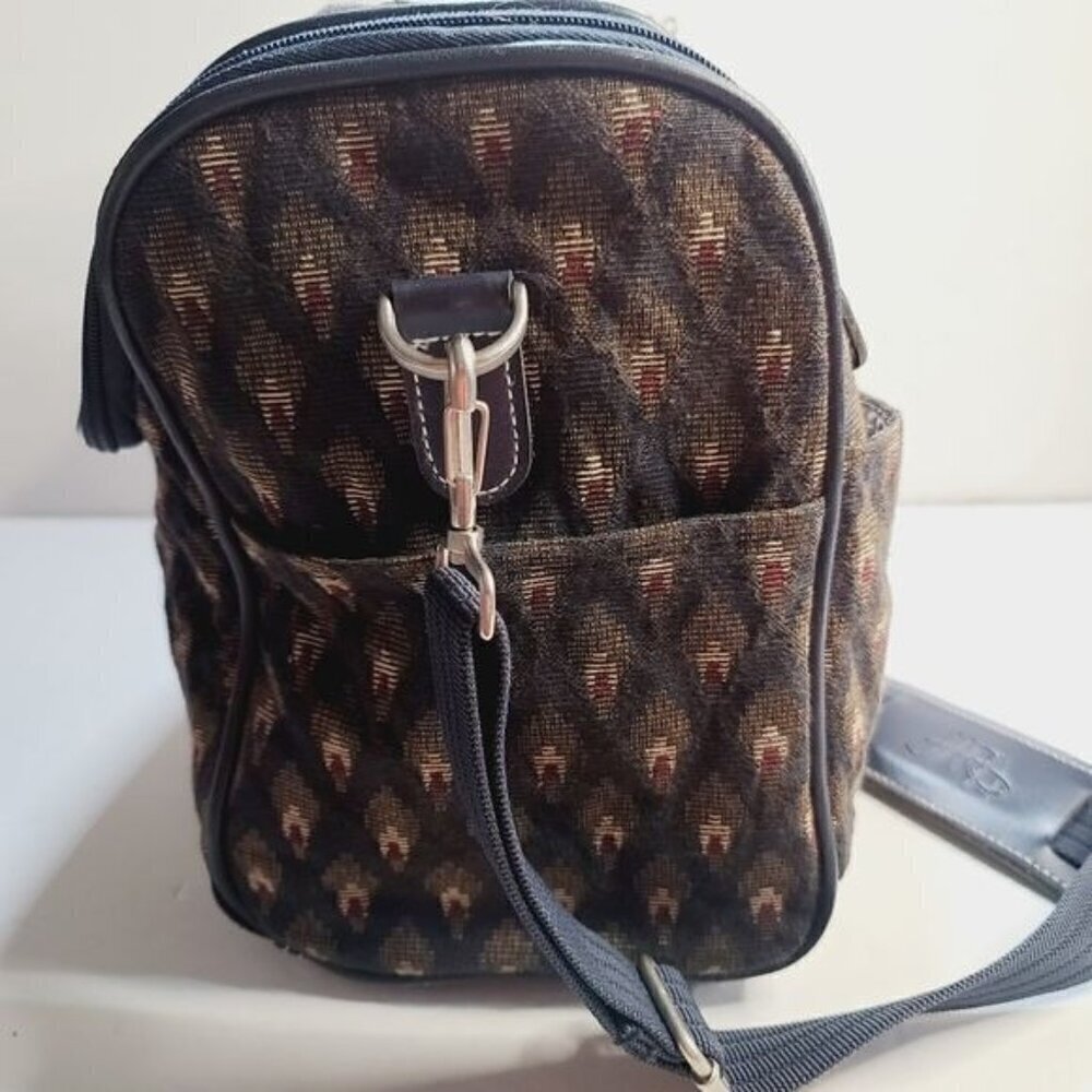 Vintage DVF Diane Von Furstenberg Ikat Fabric Over Night Travel Bag Luggage - Picture 4 of 16